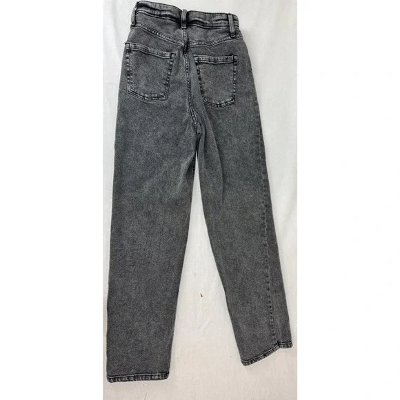 Wild Fable Super High-Rise Straight Jeans Black Grunge Button-Fly Size 0 - Picture 10 of 10